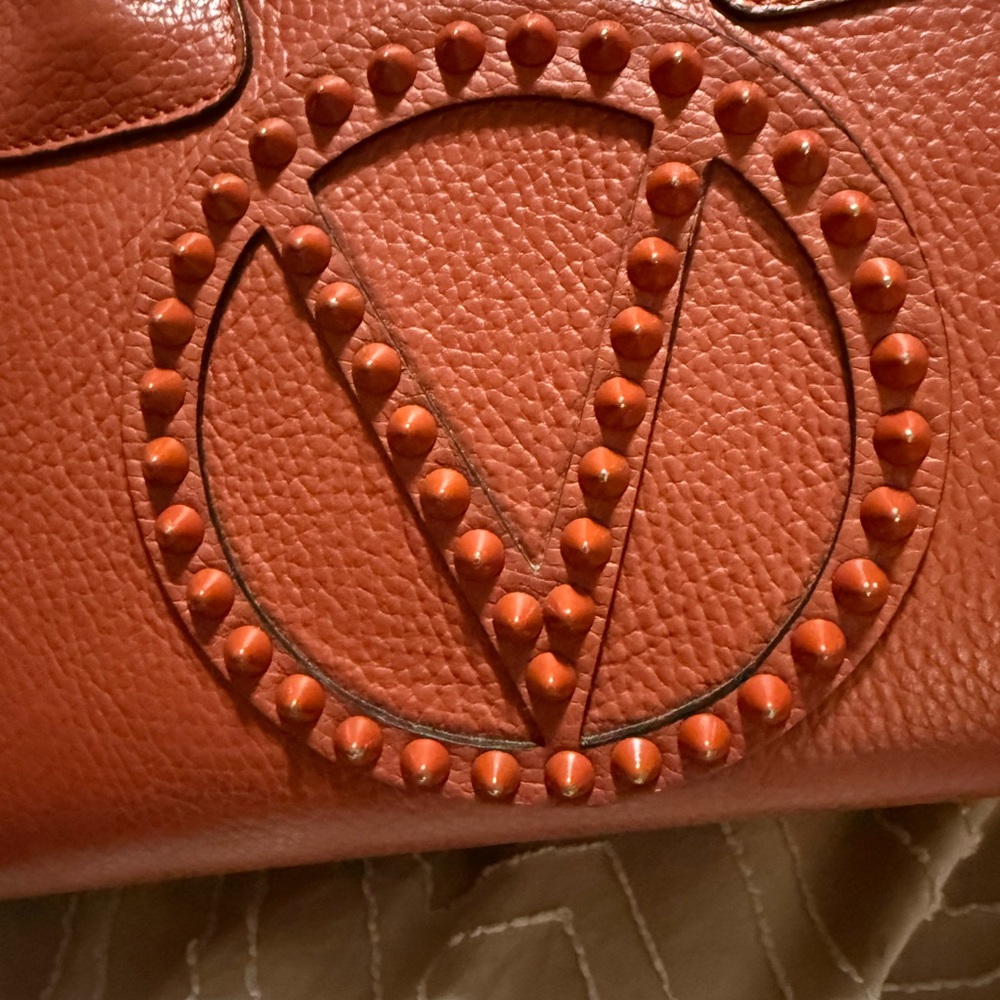🍂Valentino Designer Bag with Gold and burnt orange Accents🍂 - Picture 3 of 6